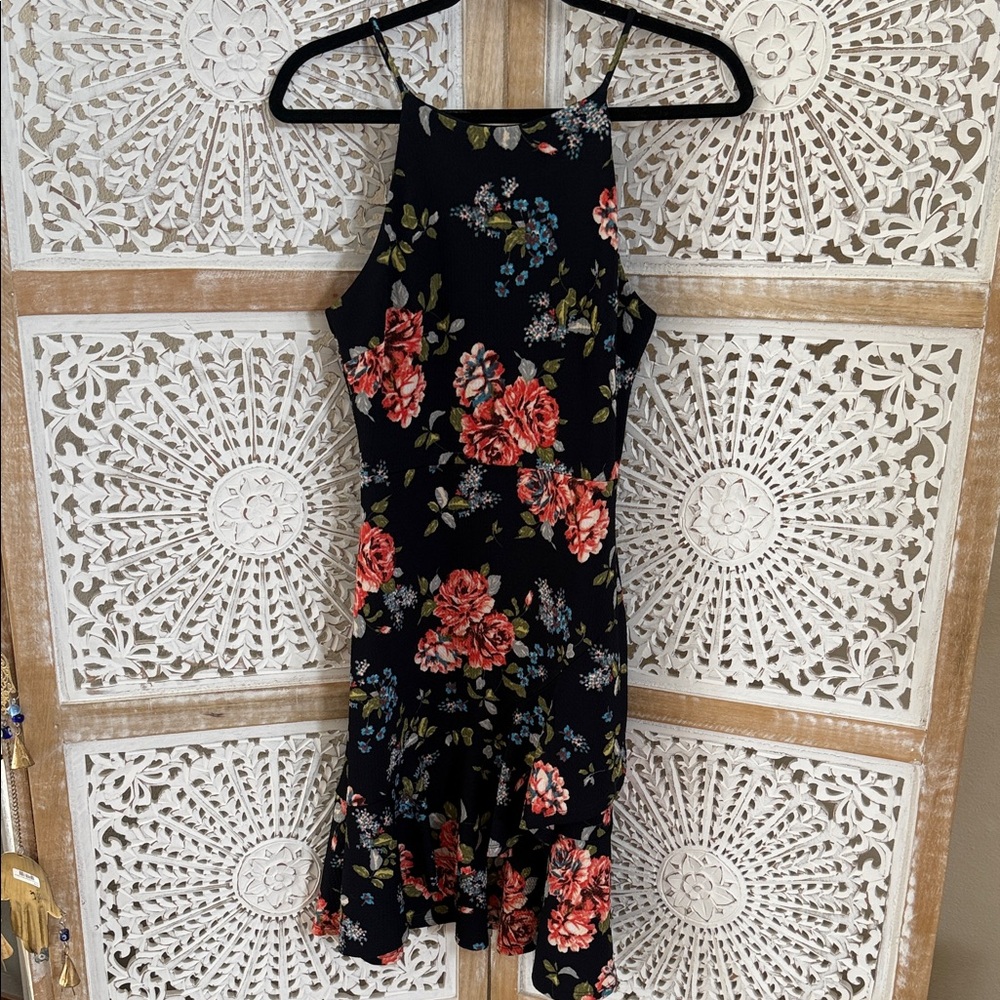 Soprano Black Floral Mini Dress